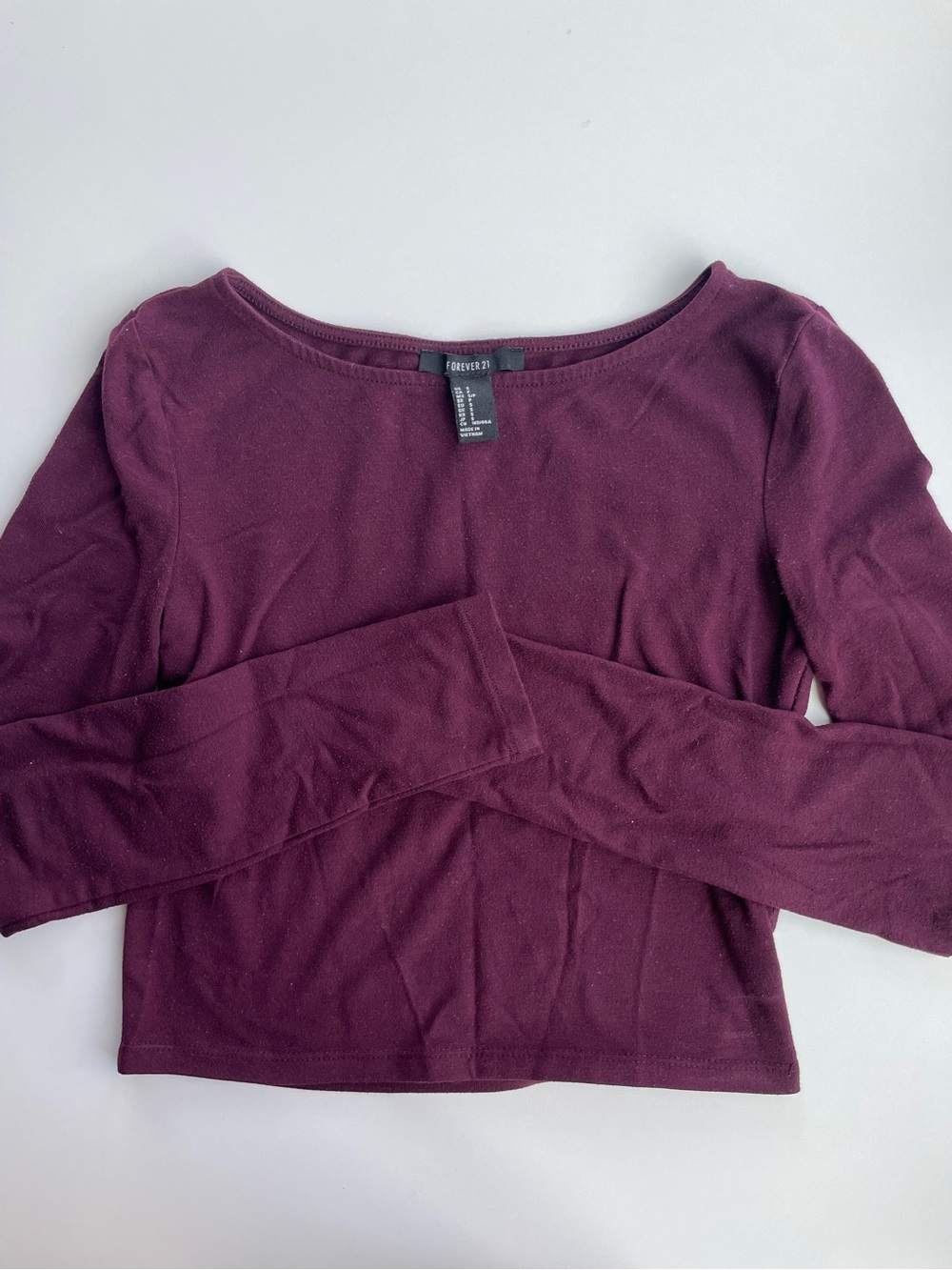 Forever 21 Plum Long Sleeve Scoop Neck Top